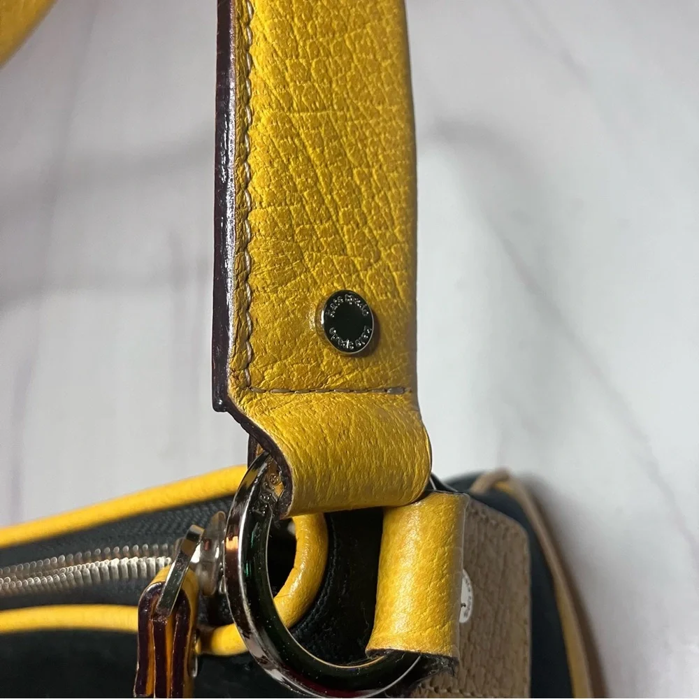 Vintage Kate Spade Piper‎ Baguette Bag Black and Yellow Leather
